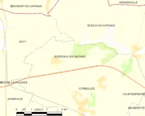 Poziția localității Bordeaux-en-Gâtinais