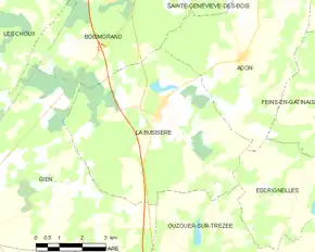 Poziția localității La Bussière