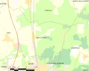 Poziția localității Cercottes