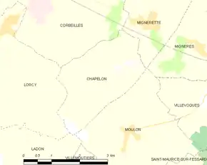 Poziția localității Chapelon