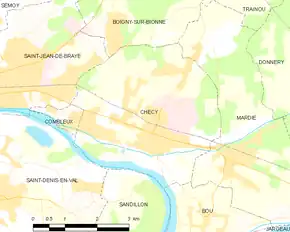 Poziția localității Chécy