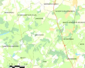 Poziția localității Les Choux