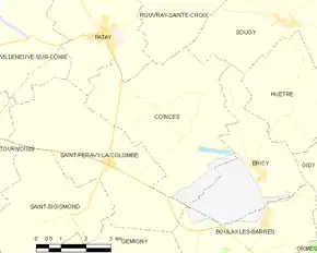 Poziția localității Coinces