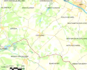 Poziția localității Coullons