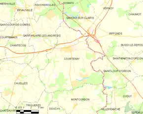 Poziția localității Courtenay