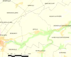 Poziția localității Estouy