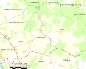 Poziția localității Faverelles