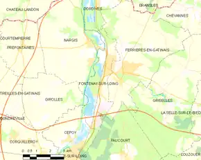 Poziția localității Fontenay-sur-Loing