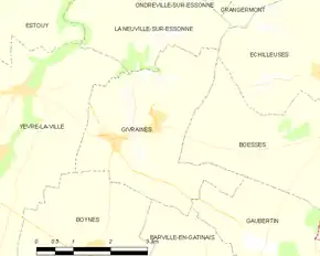 Poziția localității Givraines
