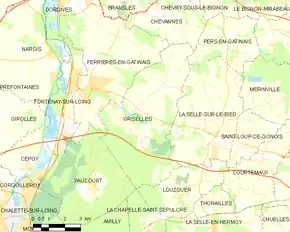 Poziția localității Griselles