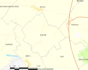 Poziția localității Huêtre