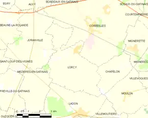 Poziția localității Lorcy