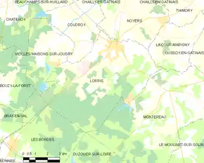 Poziția localității Lorris