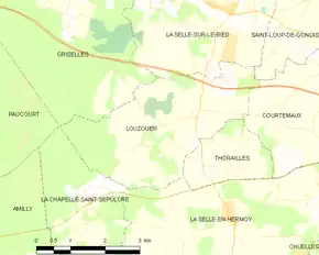 Poziția localității Louzouer