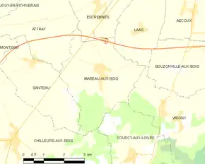 Poziția localității Mareau-aux-Bois