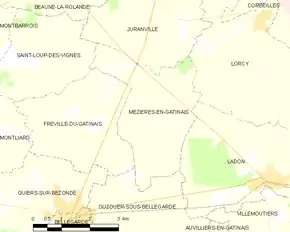 Poziția localității Mézières-en-Gâtinais
