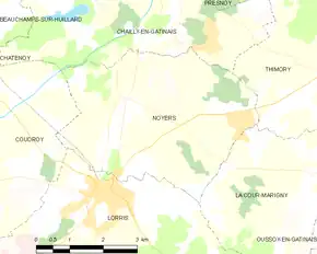 Poziția localității Noyers