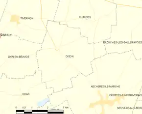Poziția localității Oison