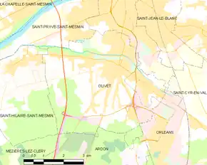 Poziția localității Olivet