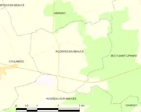 Poziția localității Rozières-en-Beauce