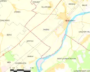 Poziția localității Tavers