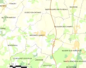 Poziția localității Varennes-Changy