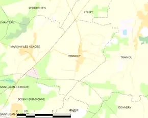 Poziția localității Vennecy