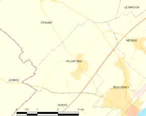 Poziția localității Villorceau