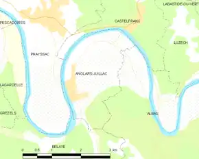 Poziția localității Anglars-Juillac