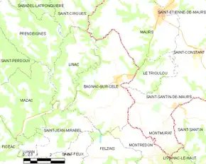 Poziția localității Bagnac-sur-Célé