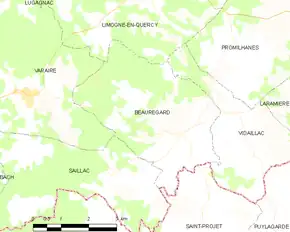 Poziția localității Beauregard