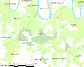 Poziția localității Bélaye
