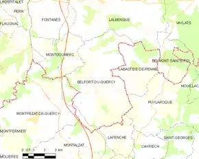 Poziția localității Belfort-du-Quercy
