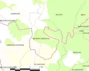 Poziția localității Belmont-Sainte-Foi