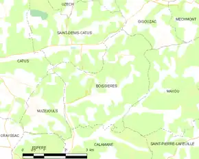 Poziția localității Boissières