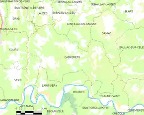 Poziția localității Cabrerets