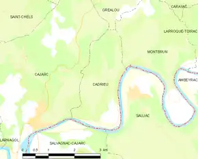 Poziția localității Cadrieu