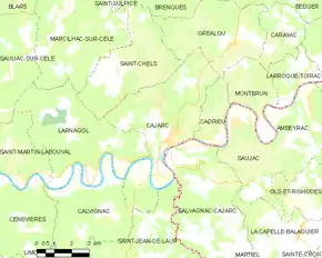 Poziția localității Cajarc