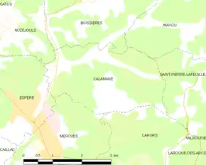 Poziția localității Calamane