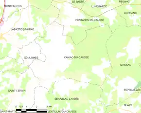 Poziția localității Caniac-du-Causse