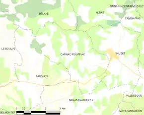 Poziția localității Carnac-Rouffiac