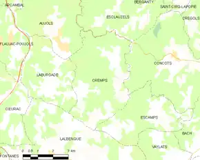 Poziția localității Cremps