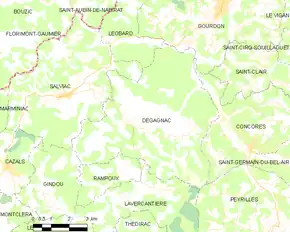 Poziția localității Dégagnac