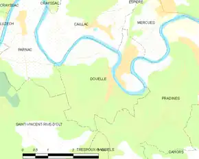 Poziția localității Douelle