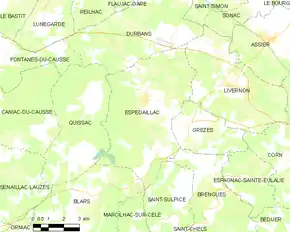 Poziția localității Espédaillac