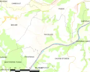 Poziția localității Faycelles