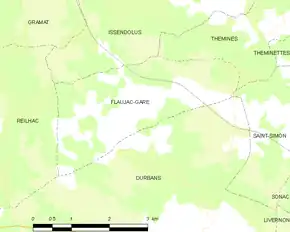 Poziția localității Flaujac-Gare
