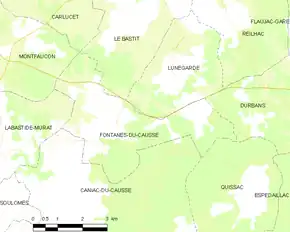 Poziția localității Fontanes-du-Causse