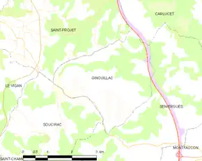 Poziția localității Ginouillac