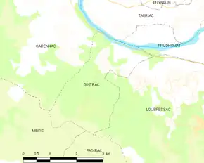 Poziția localității Gintrac